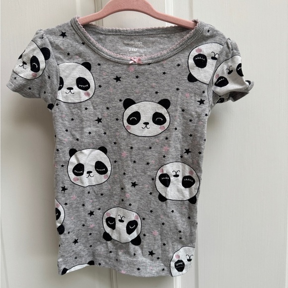 Simple Joys by Carter's 24M Gray Panda Pajama Top Sleepwear - Picture 1 of 5